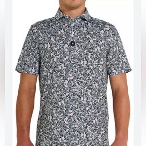 Bad Birdie Men’s Koi Fish Golf Athletic Polo Short Sleeve Shirt Top Size 2XL
